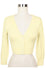 MAK Sweaters Cropped Cardigan with 3/4 Sleeves in Baby Yellow