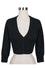 MAK Sweaters Cropped Cardigan with 3/4 Sleeves in Black