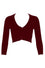 MAK Sweaters Cropped Cardigan with 3/4 Sleeves in Burgundy