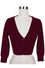 MAK Sweaters Cropped Cardigan with 3/4 Sleeves in Burgundy