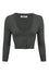 MAK Sweaters Cropped Cardigan with 3/4 Sleeves in Charcoal