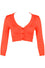 MAK Sweaters Cropped Cardigan with 3/4 Sleeves in Fiesta Orange