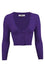 MAK Sweaters Cropped Cardigan with 3/4 Sleeves in Grape Purple