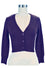 MAK Sweaters Cropped Cardigan with 3/4 Sleeves in Grape Purple