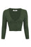 MAK Sweaters Cropped Cardigan with 3/4 Sleeves in Hunter Green