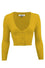 MAK Sweaters Cropped Cardigan with 3/4 Sleeves in Honey Yellow