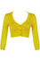 MAK Sweaters Cropped Cardigan with 3/4 Sleeves in Honey Yellow