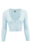 MAK Sweaters Cropped Cardigan with 3/4 Sleeves in Light Blue