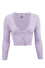 MAK Sweaters Cropped Cardigan with 3/4 Sleeves in Lilac