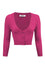 MAK Sweaters Cropped Cardigan with 3/4 Sleeves in Magenta