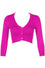 MAK Sweaters Cropped Cardigan with 3/4 Sleeves in Magenta