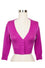 MAK Sweaters Cropped Cardigan with 3/4 Sleeves in Magenta