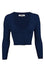 MAK Sweaters Cropped Cardigan with 3/4 Sleeves in Navy