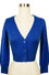 MAK Sweaters Cropped Cardigan with 3/4 Sleeves in Royal Blue
