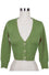 MAK Sweaters Cropped Cardigan with 3/4 Sleeves in Sage