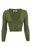 MAK Sweaters Cropped Cardigan with 3/4 Sleeves in Sage