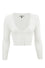 MAK Sweaters Cropped Cardigan with 3/4 Sleeves in White