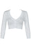 MAK Sweaters Cropped Cardigan with 3/4 Sleeves in White