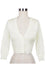 MAK Sweaters Cropped Cardigan with 3/4 Sleeves in White