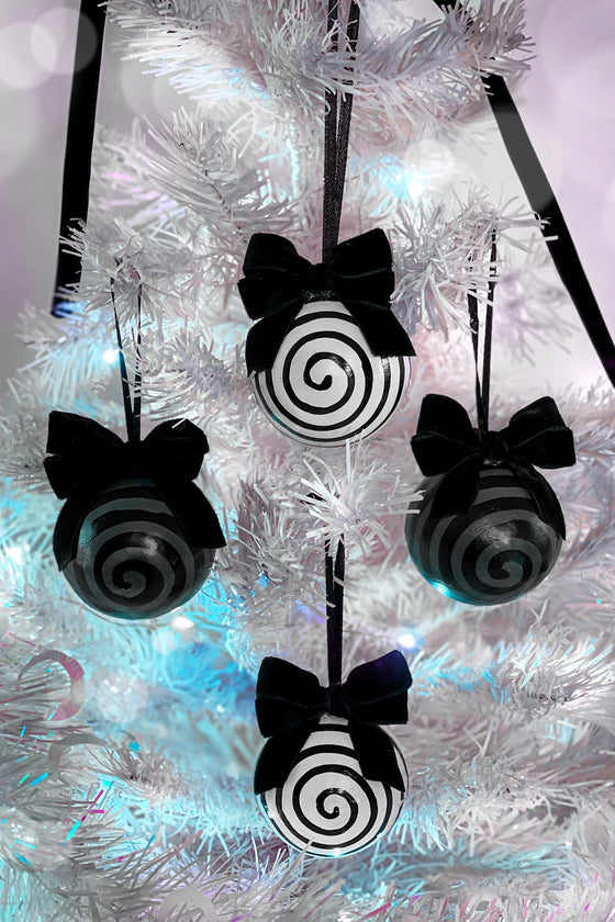 Killstar Downward Spiral Baubles Christmas Ornaments Set of 4 SPOOKMAS