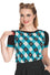 Banned Retro Darts and Checks Top Jumper in Teal Knitted Retro Print Argyle