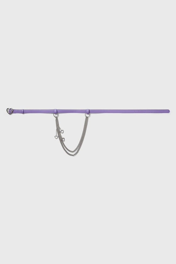 Killstar Dollis Chain Heart Statement Belt in Lilac