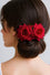 Kitty Deluxe Double Velvet Rose Hair Accessory in Fuchsia Deep Pink Purple
