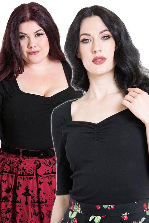 Hell Bunny Philippa Top in Black