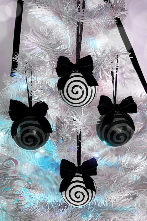 Killstar Downward Spiral Baubles Christmas Ornaments Set of 4 SPOOKMAS