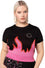 Hell Bunny Dylan Top Knit Jumper with Flame Design Smiley Collab
