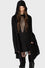 Killstar Kihilish Forgetful Wishing Hooded Knit Cardigan Drapey and Flowing