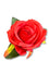 Fabric Rose Clip/Brooch in Bright Red