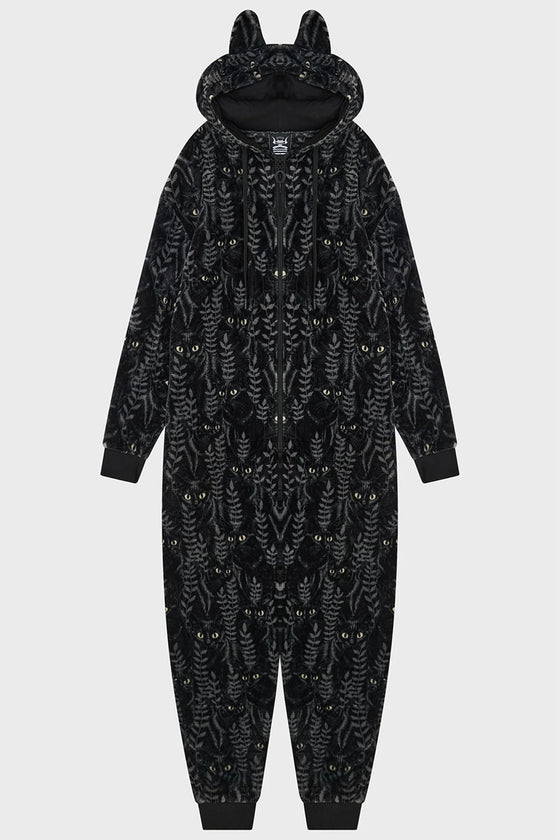Killstar Familiar Woods Cozy Furry Onesie Generous Sizing Lounge Range