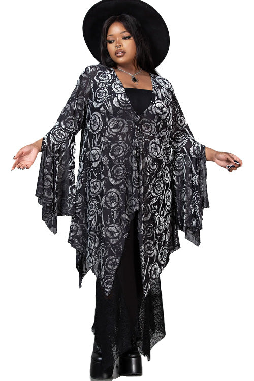 Killstar Flowering Fear Shawl Coverup Flowing Sheer