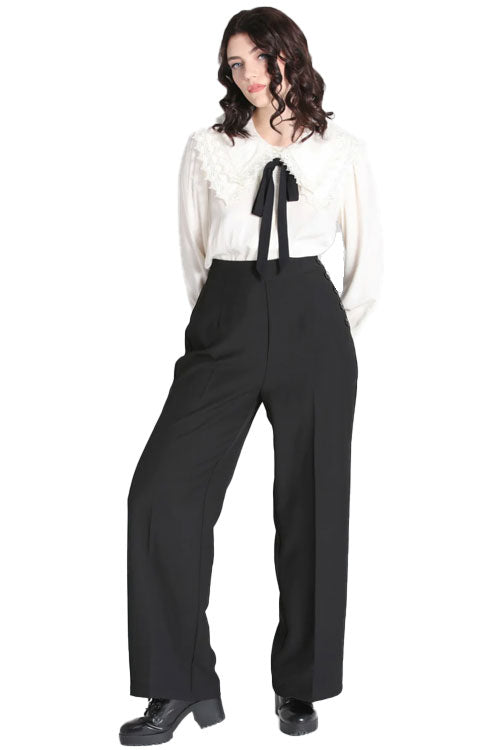 Hell Bunny Ginger Swing Trousers in Black