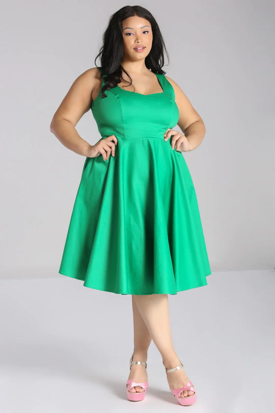 Hell Bunny Heidi Dress in Green