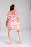 Hell Bunny Aphrodite Mini Dress Floaty Pink Chiffon with Heart Print