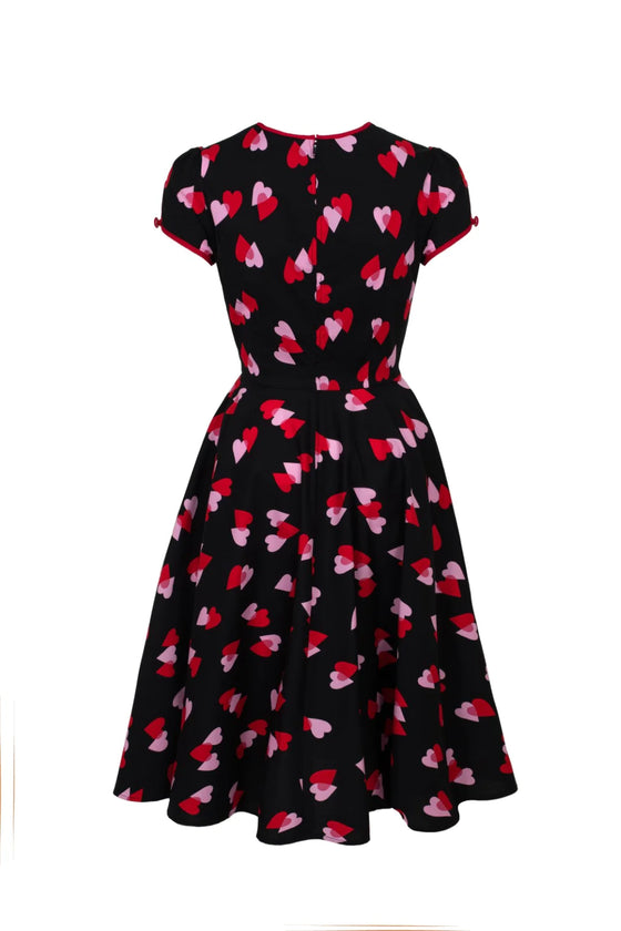 Hell Bunny Confetti Swing Dress with Heart Print