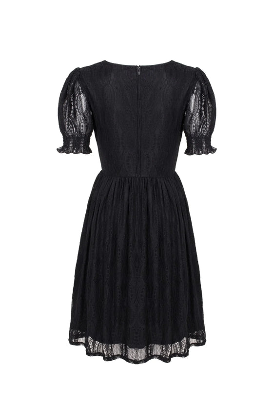 Hell Bunny Motem Mini Dress in Stretchy Black Lace