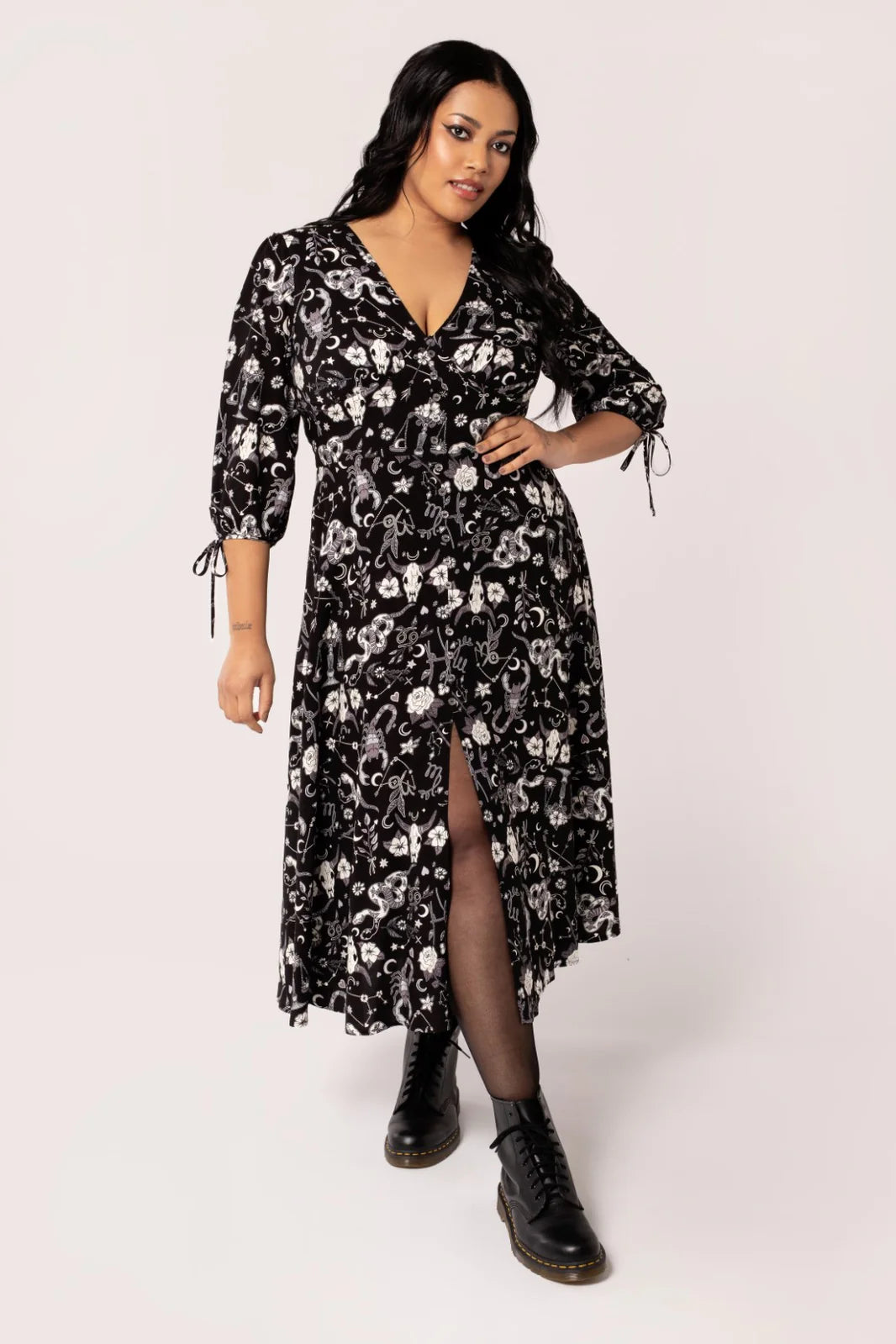 hell bunny maxi dress Hell Bunny Star Sign Midi Maxi Dress Snake and Astrological Print – Kitty  Deluxe