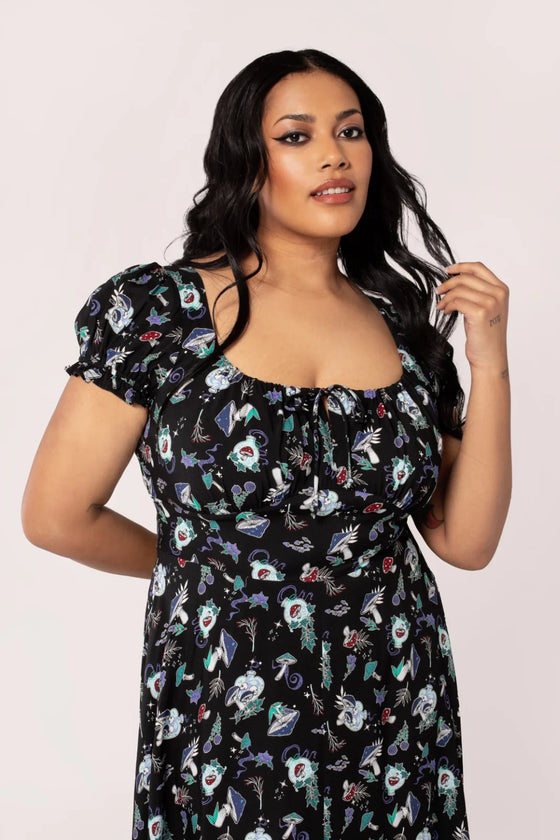 Hell Bunny Amanita Maxi Dress Mushroom Woodland Cottagecore Design Kitty Deluxe