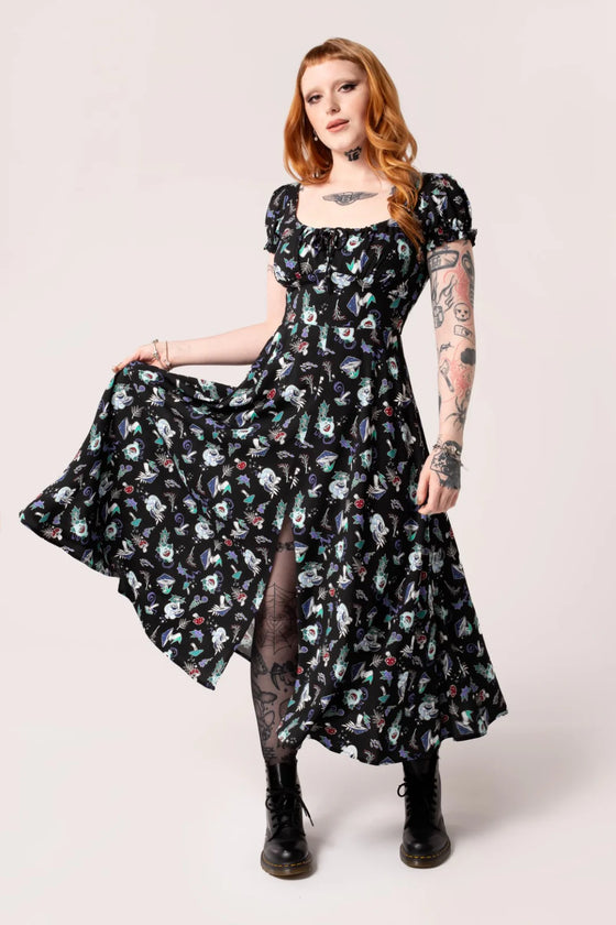 Hell Bunny Amanita Maxi Dress Mushroom Woodland Cottagecore Design