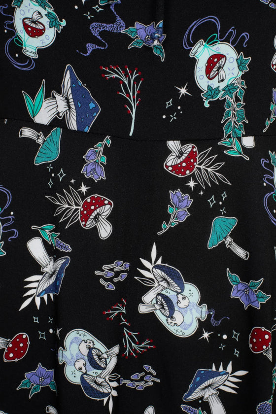 Hell Bunny Amanita Maxi Dress Mushroom Woodland Cottagecore Design