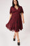 Hell Bunny Venom Midi Dress in Burgundy -  PRE-ORDER estimated dispatch 14 August 2026