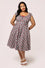 Hell Bunny Leonie Midi Dress Black and White Gingham with Red Hearts