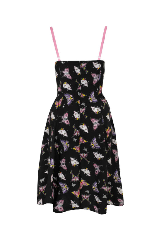 Hell Bunny Kocho Knee Dress Trippy Butterfly Print