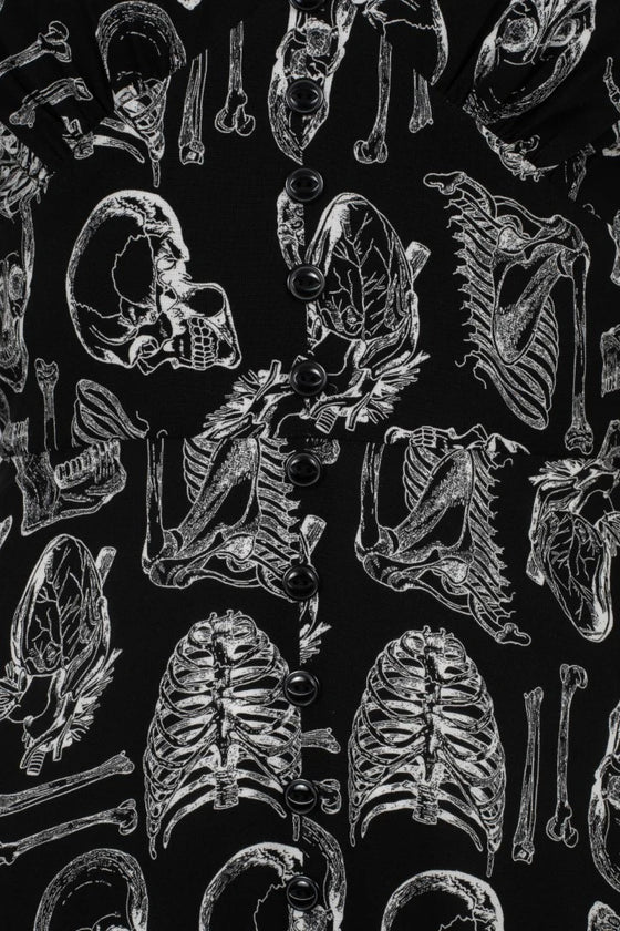 Hell Bunny Anatomy Midi Dress with Bone Print