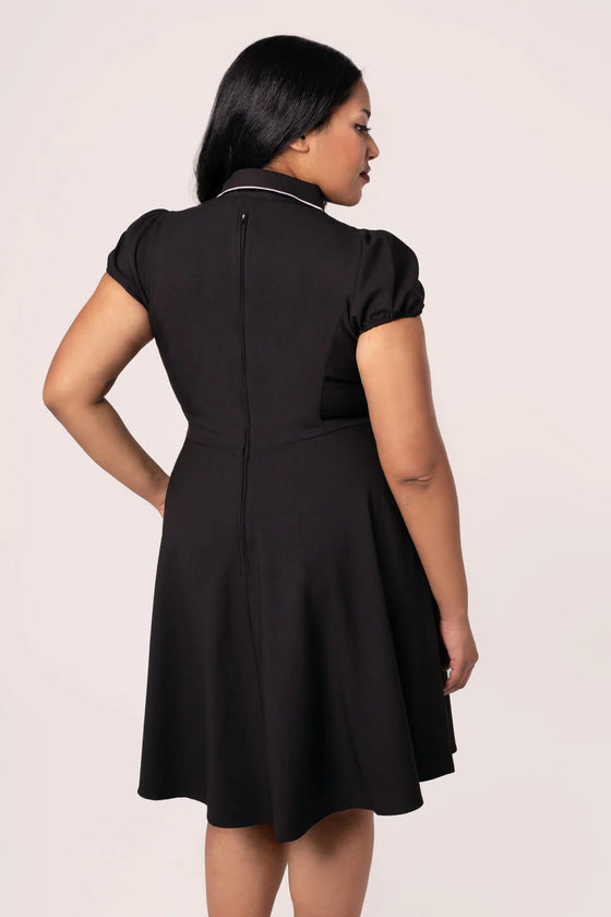 Hell Bunny Drusilla Dress with Bat Wing Collar Halloween