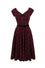 Hell Bunny Carmina 50's Dress Black and Burgundy Tartan