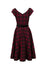 Hell Bunny Carmina 50's Dress Black and Burgundy Tartan